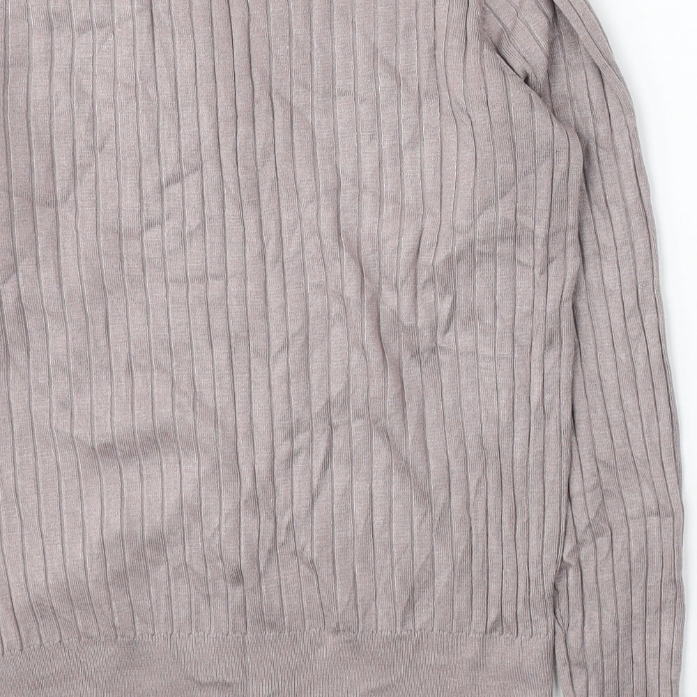 H&M Womens Grey  Acrylic Jersey Blouse Size S Round Neck