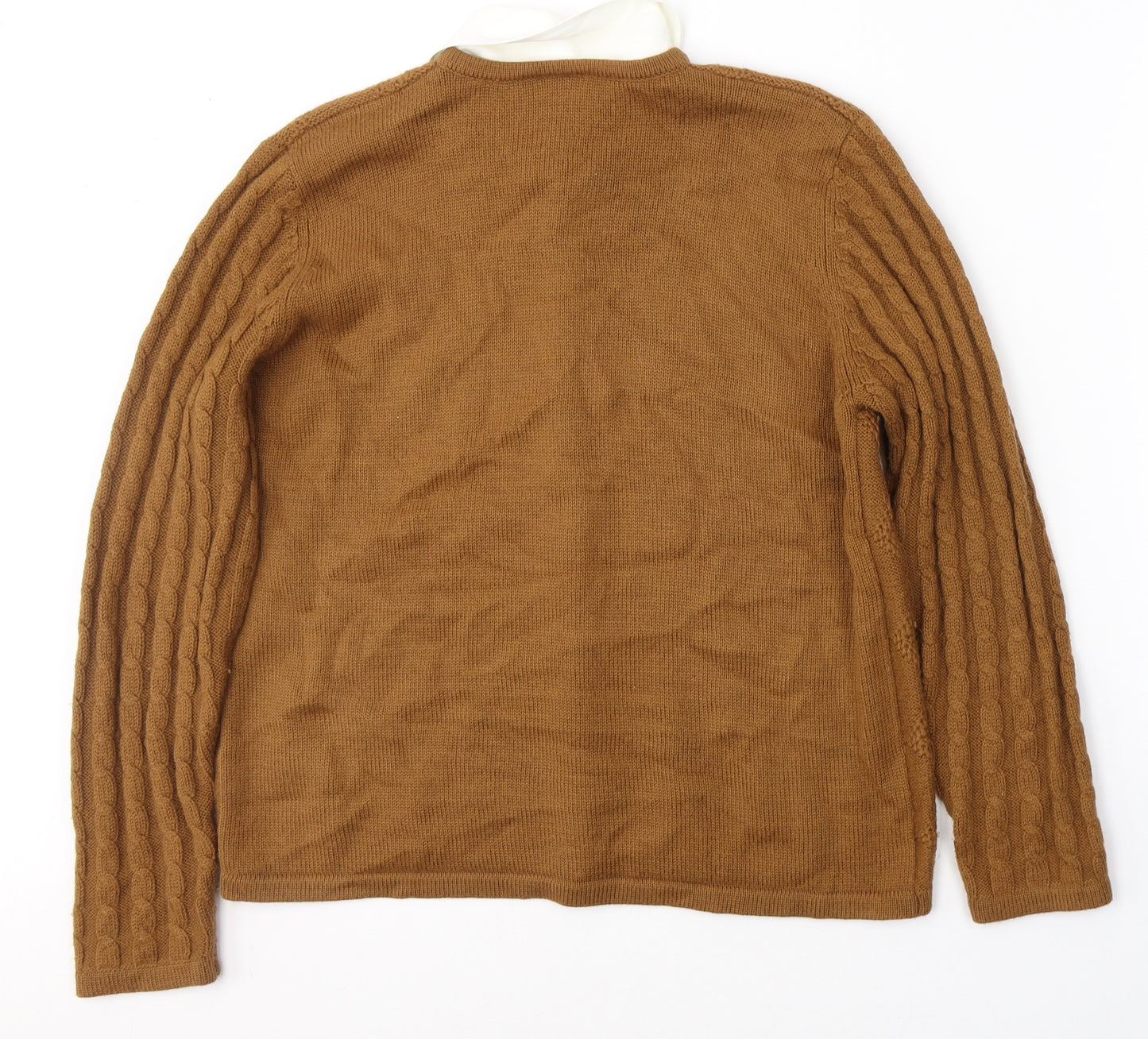 Country Casuals Womens Brown Collared  Wool Pullover Jumper Size M