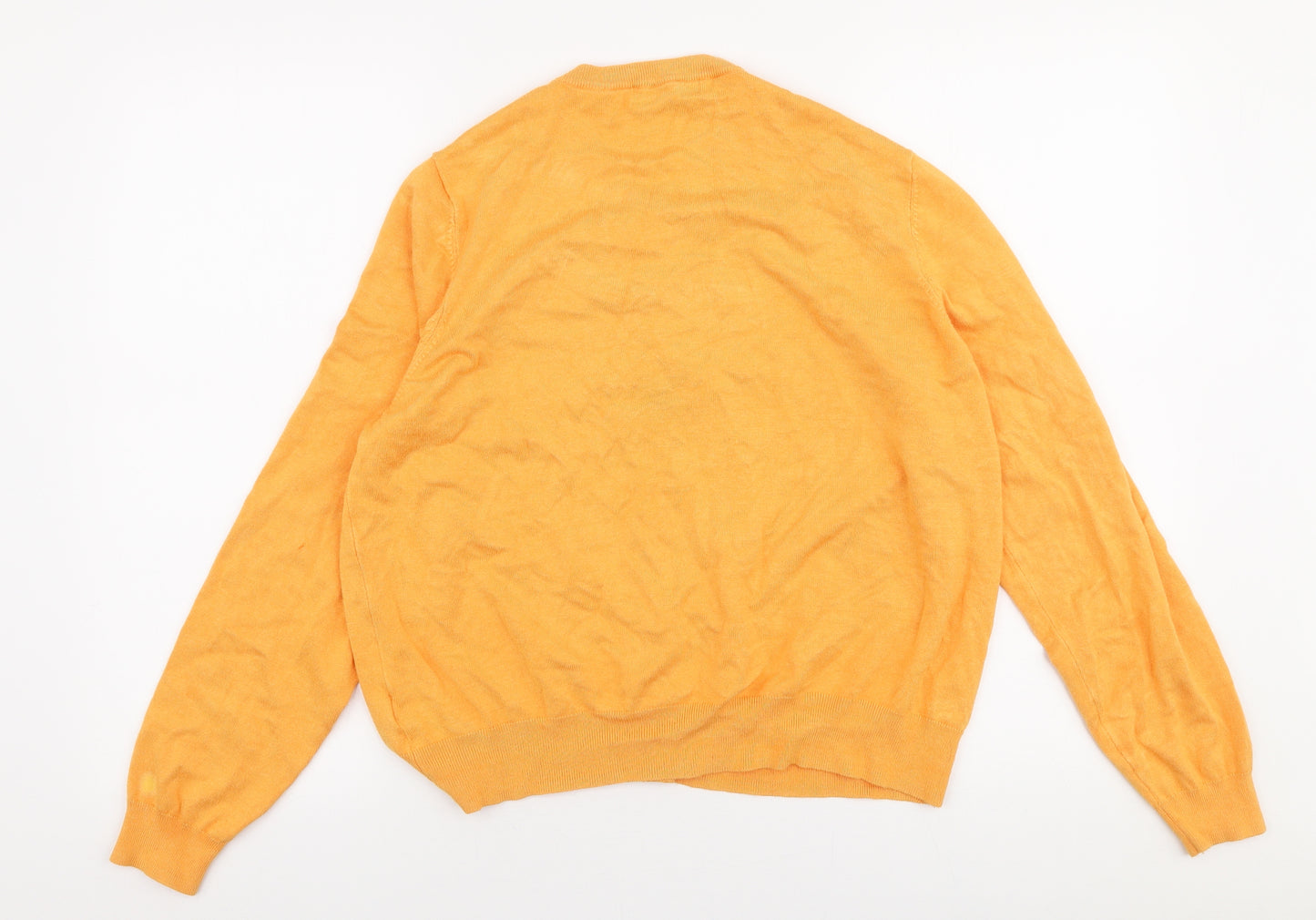 Marks and Spencer Womens Orange Round Neck  Viscose Cardigan Jumper Size 20