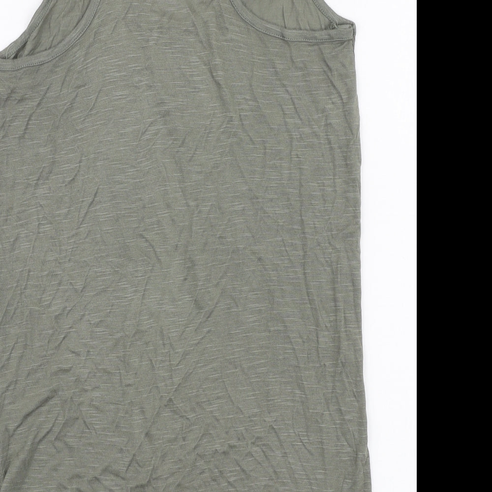 F&F Womens Green  Viscose Jersey Tank Size 14 Round Neck