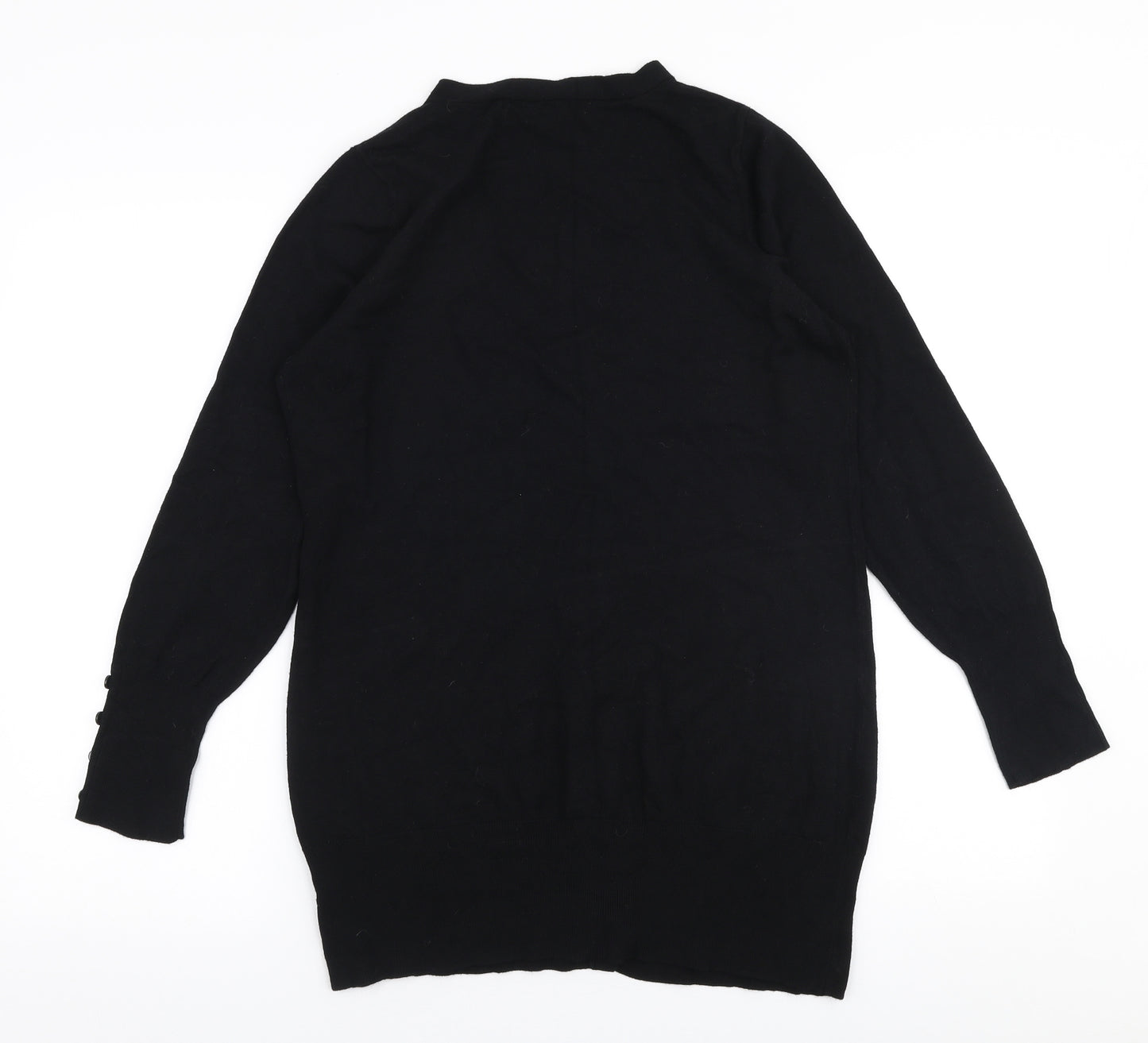 George Womens Black V-Neck  Viscose Cardigan Jumper Size 16