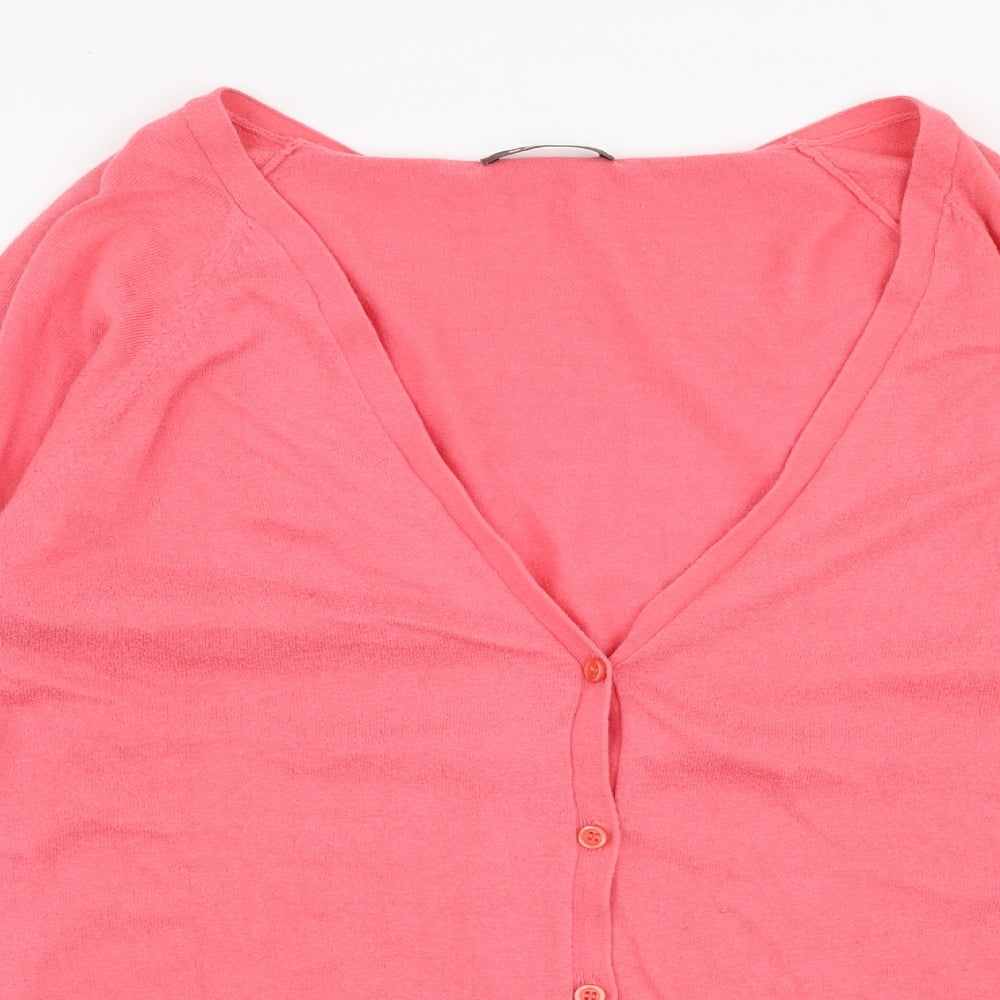 Savoir Womens Pink V-Neck  Cotton Cardigan Jumper Size 20
