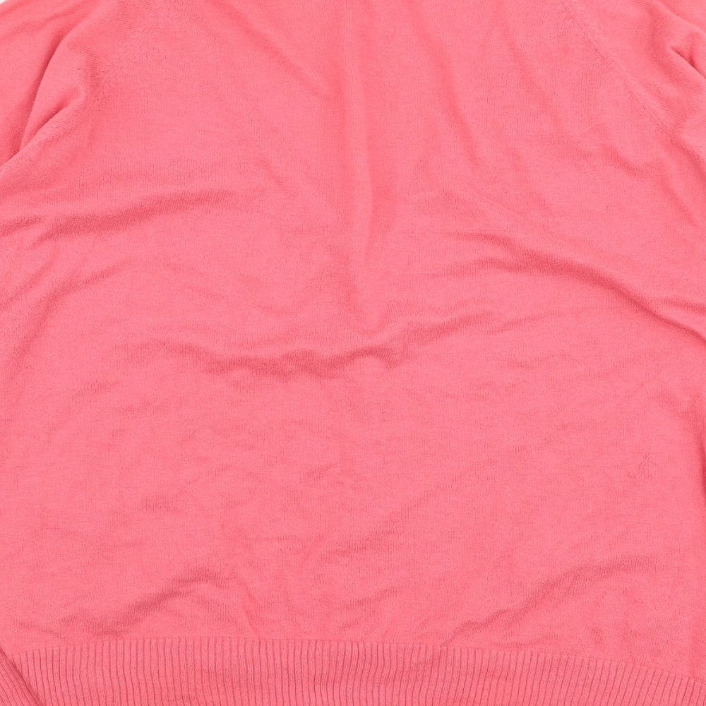 Savoir Womens Pink V-Neck  Cotton Cardigan Jumper Size 20