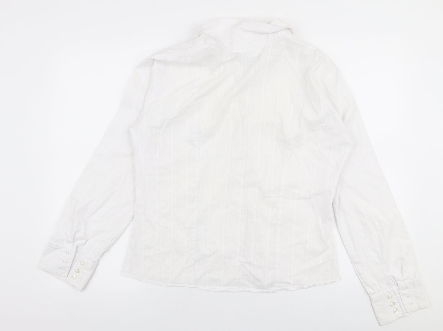Wallis Womens White  Polyester Basic Blouse Size 14 Collared