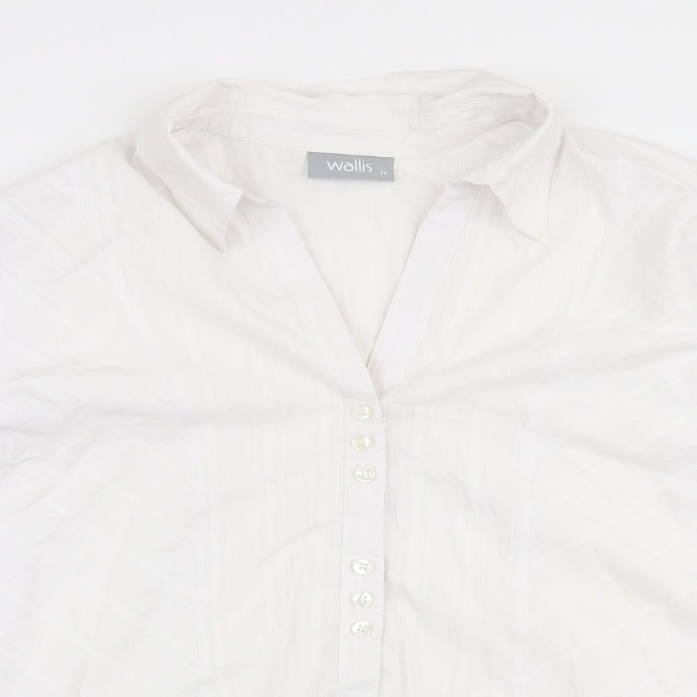 Wallis Womens White  Polyester Basic Blouse Size 14 Collared