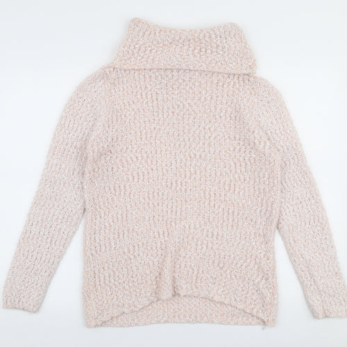 Bonmarche Womens Pink Roll Neck  Polyester Pullover Jumper Size 10