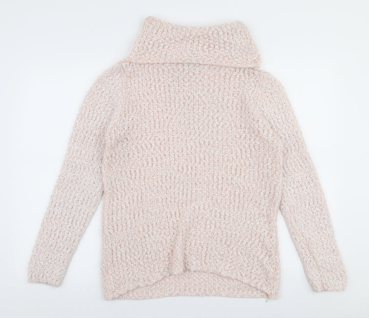 Bonmarche Womens Pink Roll Neck  Polyester Pullover Jumper Size 10