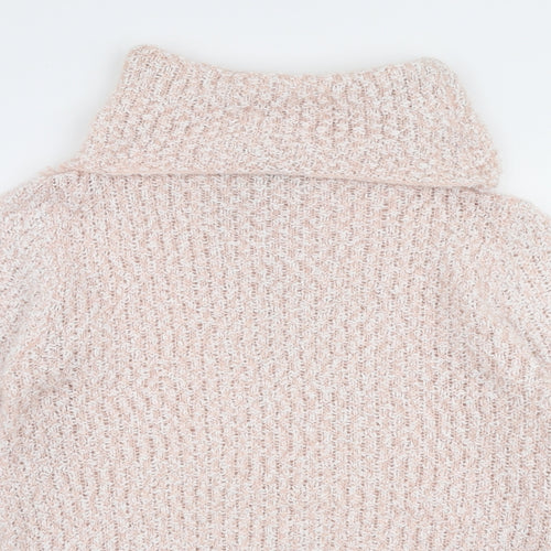 Bonmarche Womens Pink Roll Neck  Polyester Pullover Jumper Size 10