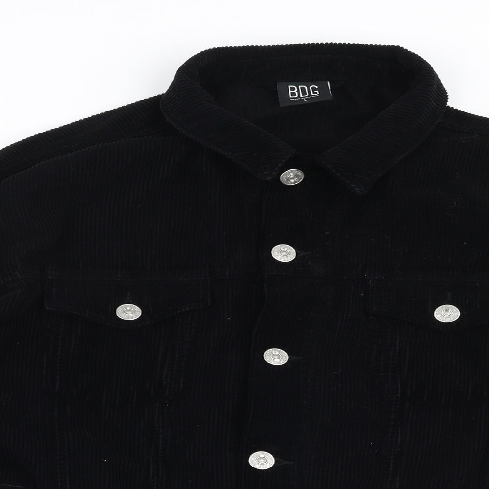 Urban Outfitters Mens Black   Jacket  Size L  Button