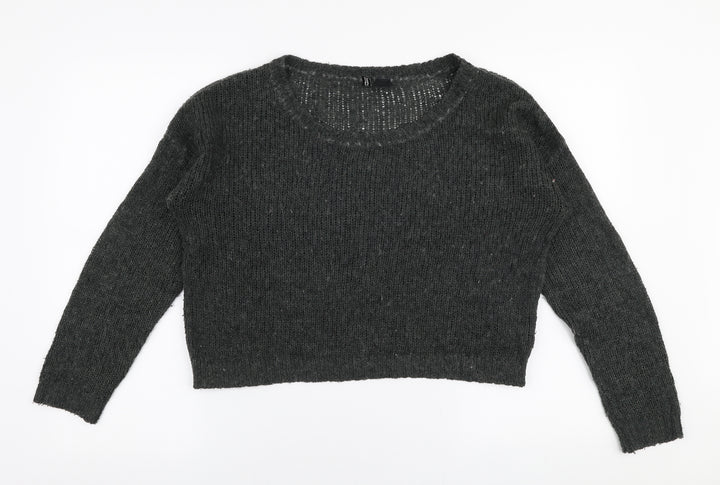 H&M Womens Green Round Neck  Acrylic Pullover Jumper Size 10