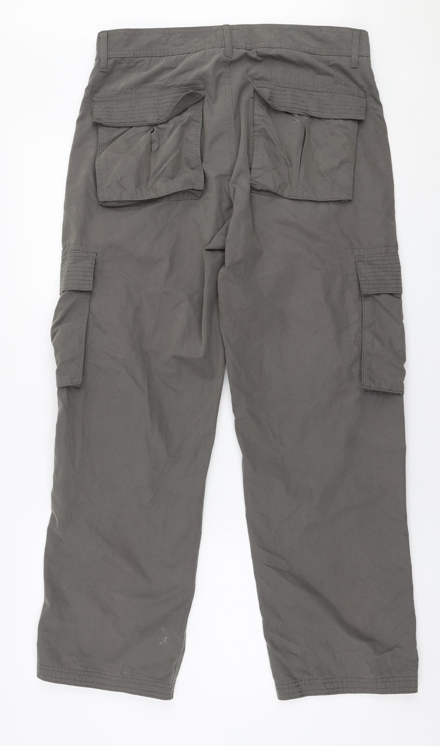 Matalan Mens Green  Cotton Cargo Trousers Size 32 in L29 in Regular Zip