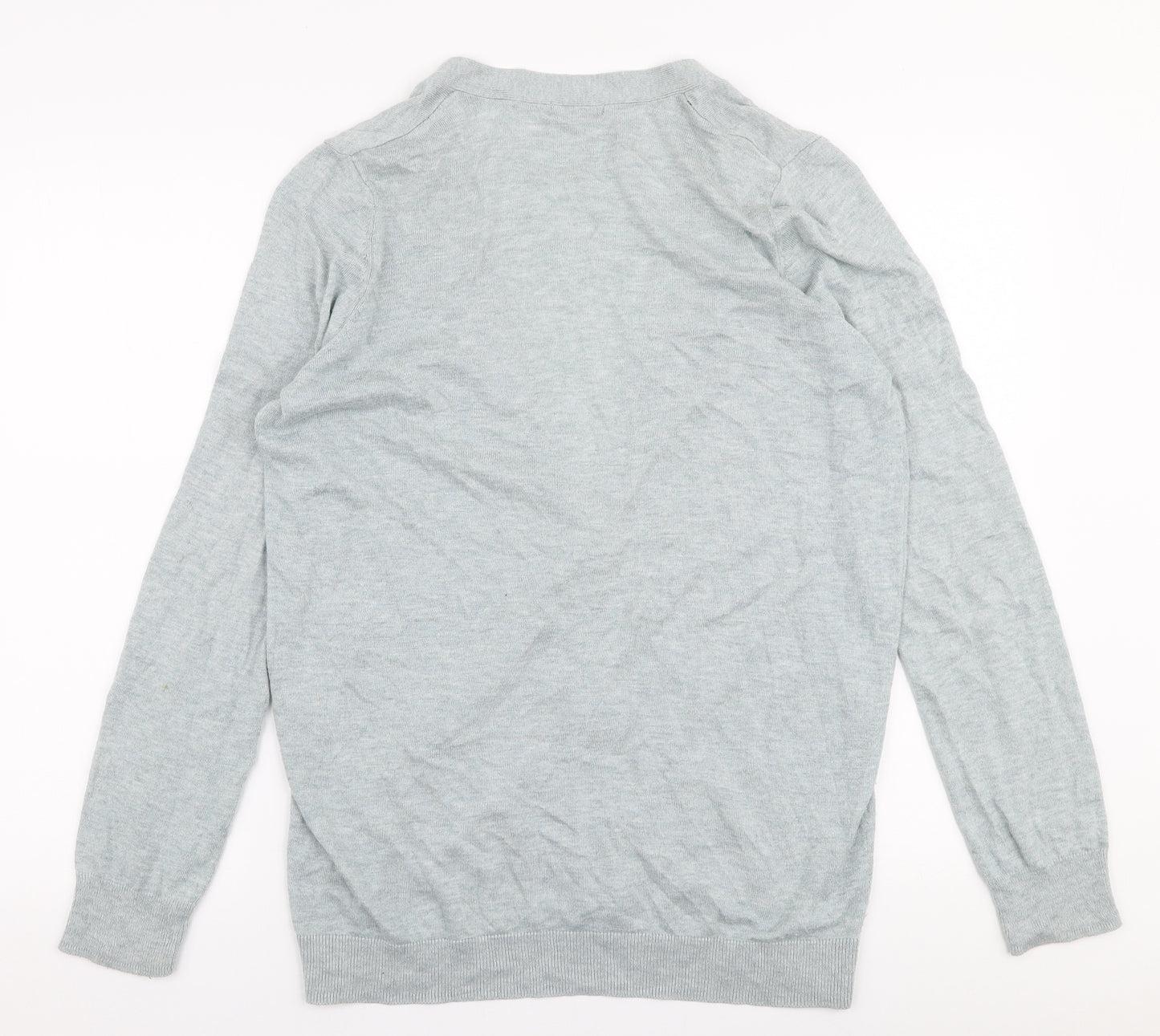 F&F Womens Blue V-Neck  Polyester Cardigan Jumper Size L