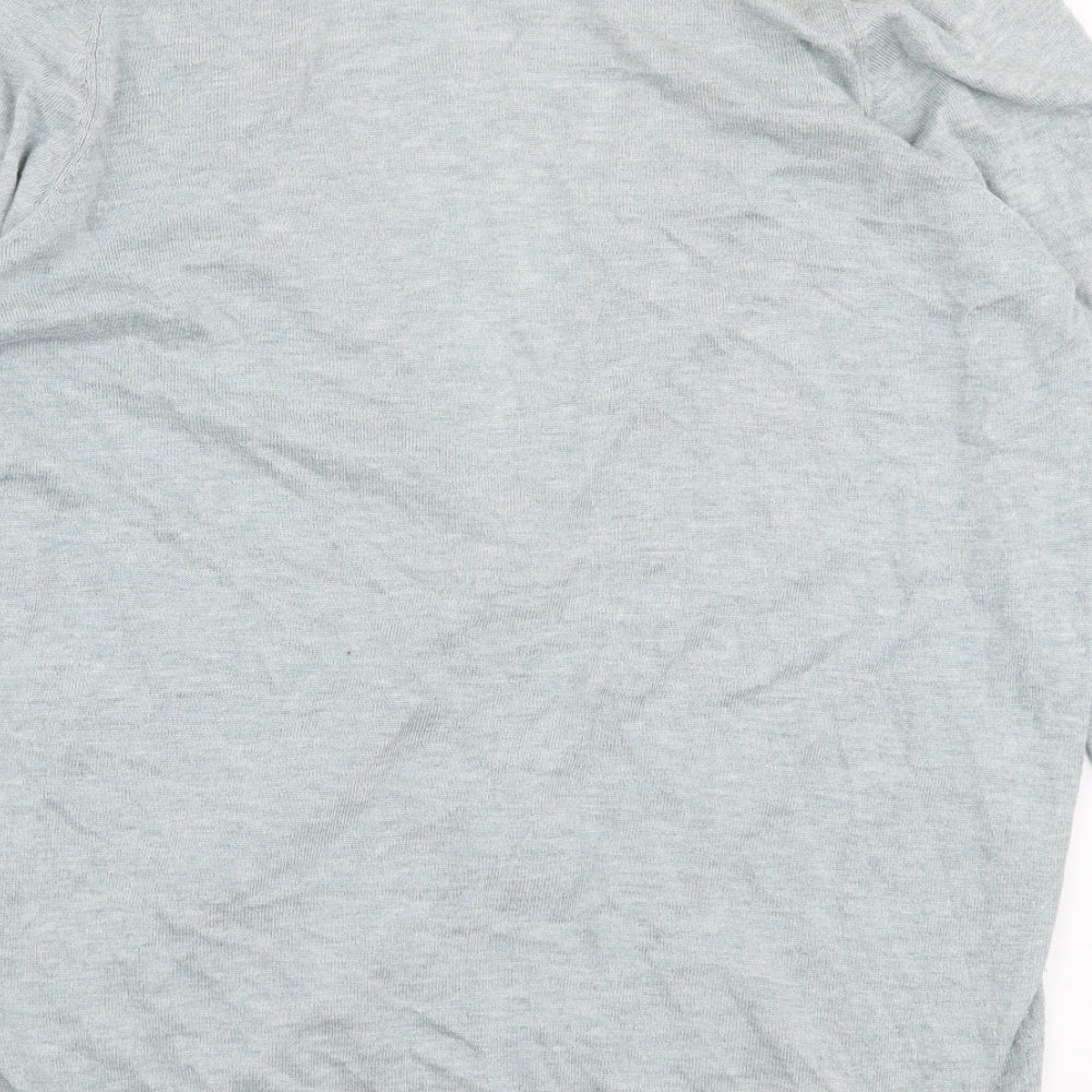 F&F Womens Blue V-Neck  Polyester Cardigan Jumper Size L