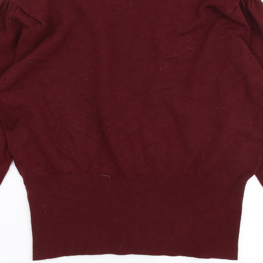 Atmosphere Womens Red V-Neck  Acrylic Cardigan Jumper Size 16