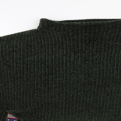 Flex Moda Womens Green High Neck  Acrylic Pullover Jumper Size M