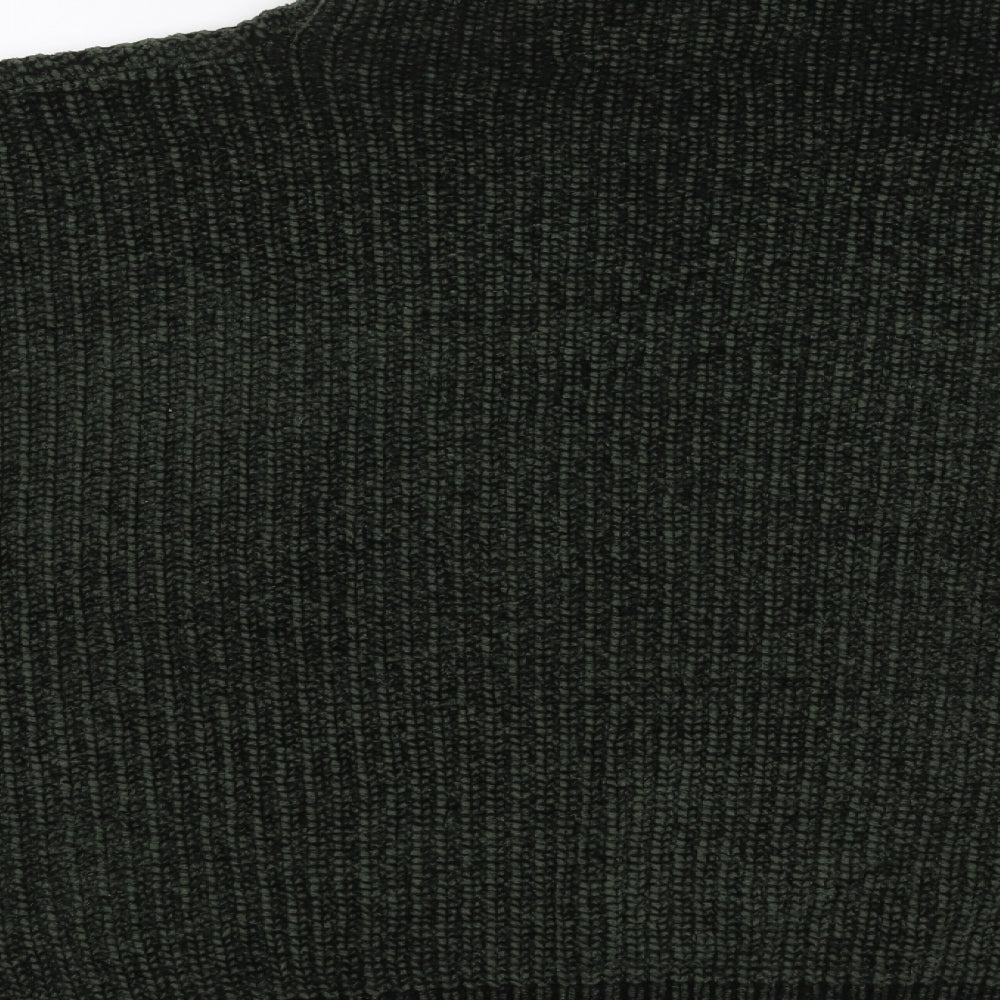Flex Moda Womens Green High Neck  Acrylic Pullover Jumper Size M