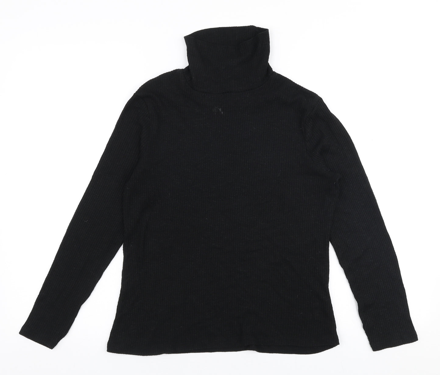 Nutmeg Womens Black High Neck  Polyester Pullover Jumper Size 12