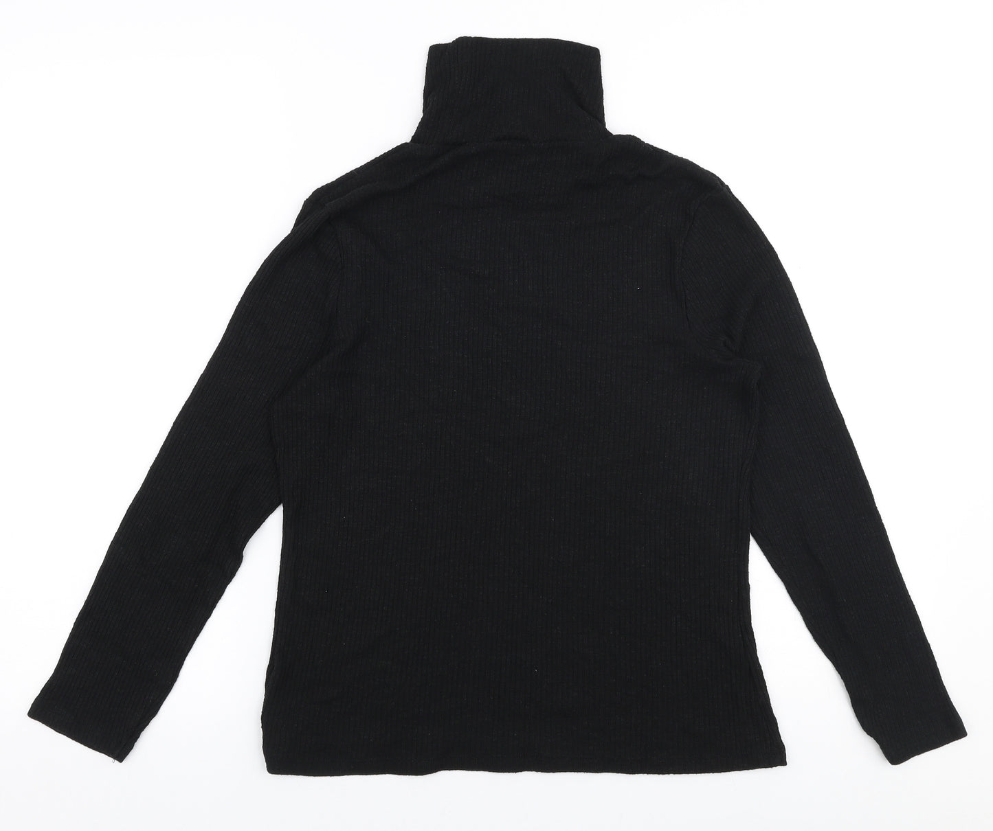 Nutmeg Womens Black High Neck  Polyester Pullover Jumper Size 12