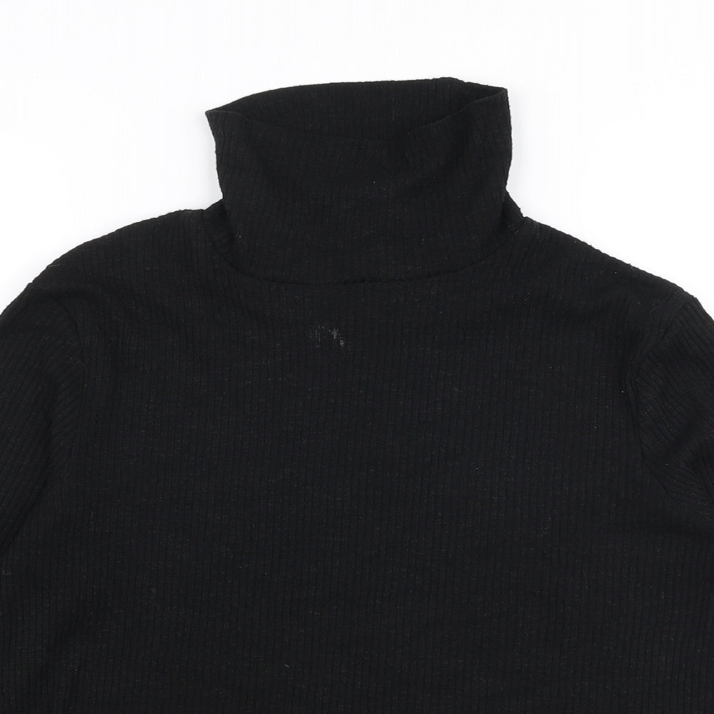 Nutmeg Womens Black High Neck  Polyester Pullover Jumper Size 12