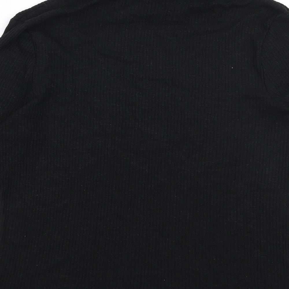 Nutmeg Womens Black High Neck  Polyester Pullover Jumper Size 12