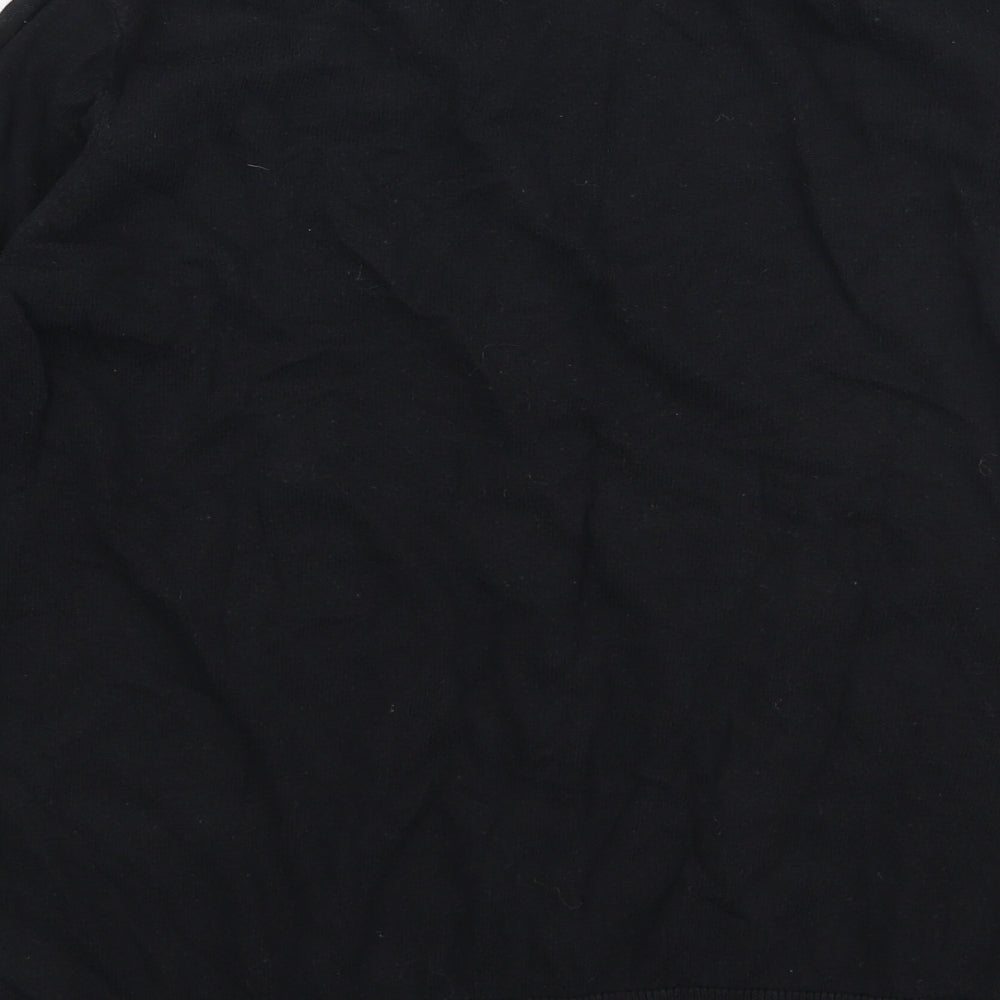 TU Womens Black Round Neck  Cotton Cardigan Jumper Size 14