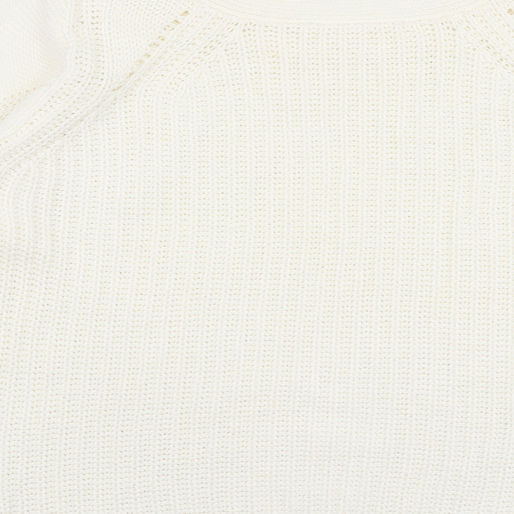 Debenhams Womens Ivory Boat Neck  Cotton Pullover Jumper Size 14