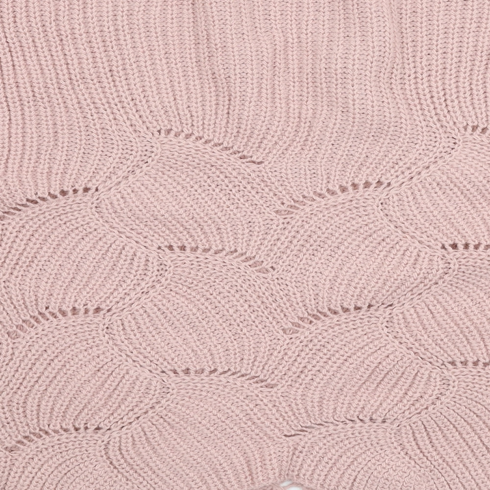 Urban Touch Womens Pink Boat Neck  Acrylic Pullover Jumper One Size