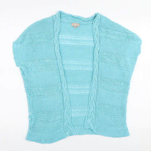 Soon Womens Blue V-Neck  Acrylic Cardigan Jumper Size 18