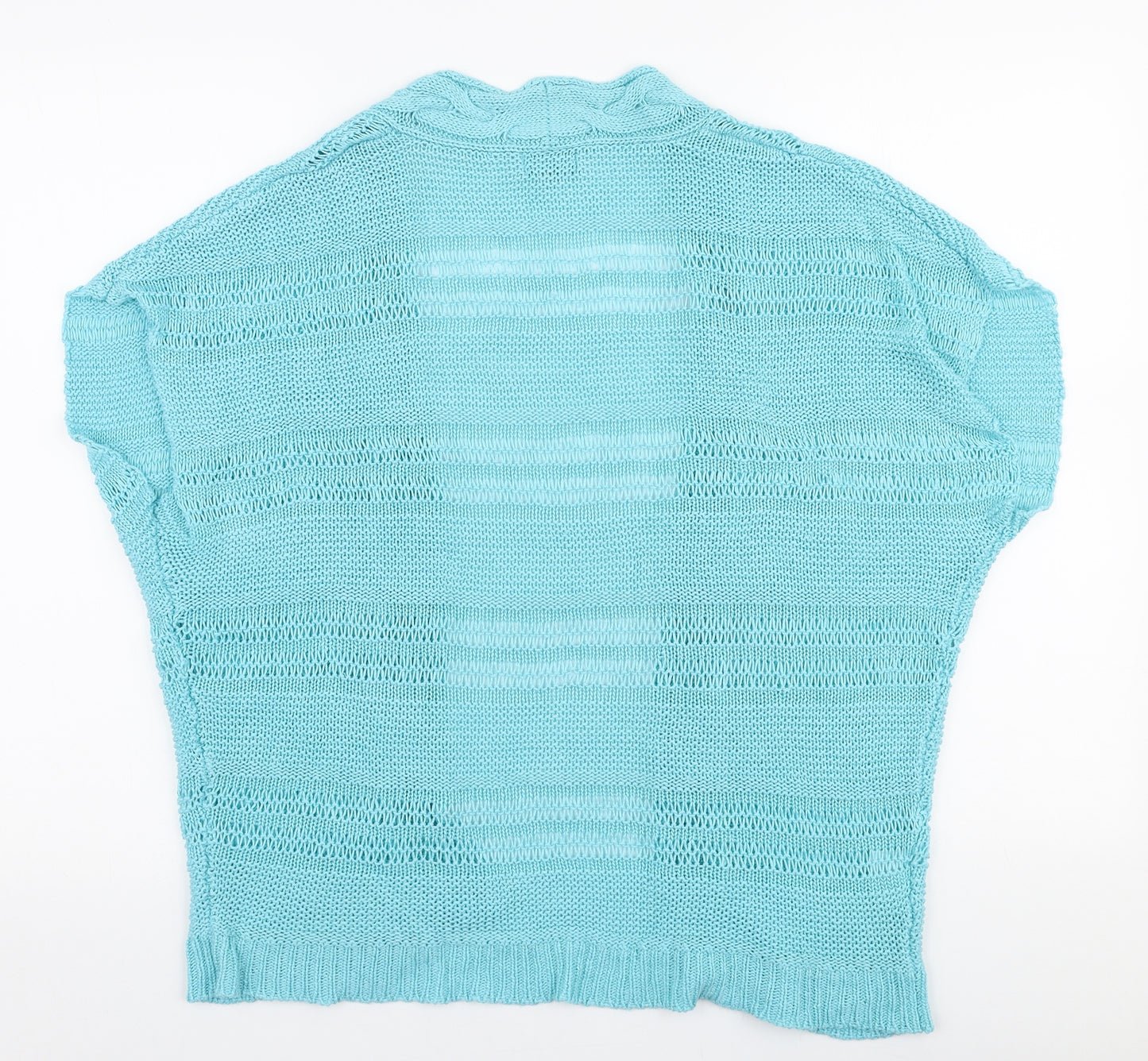 Soon Womens Blue V-Neck  Acrylic Cardigan Jumper Size 18