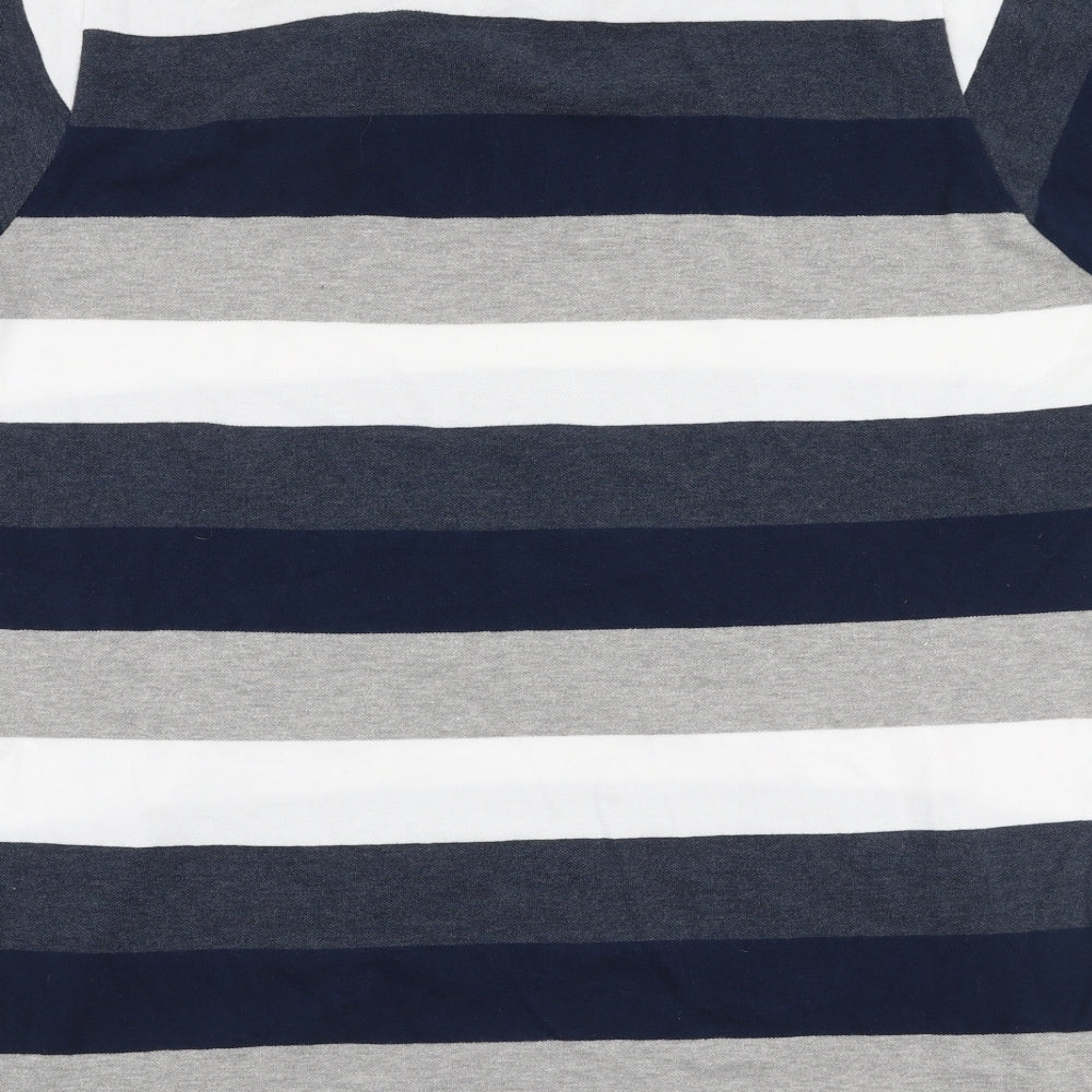 TOG 24 Mens Multicoloured Striped Cotton  Polo Size XL Collared Button