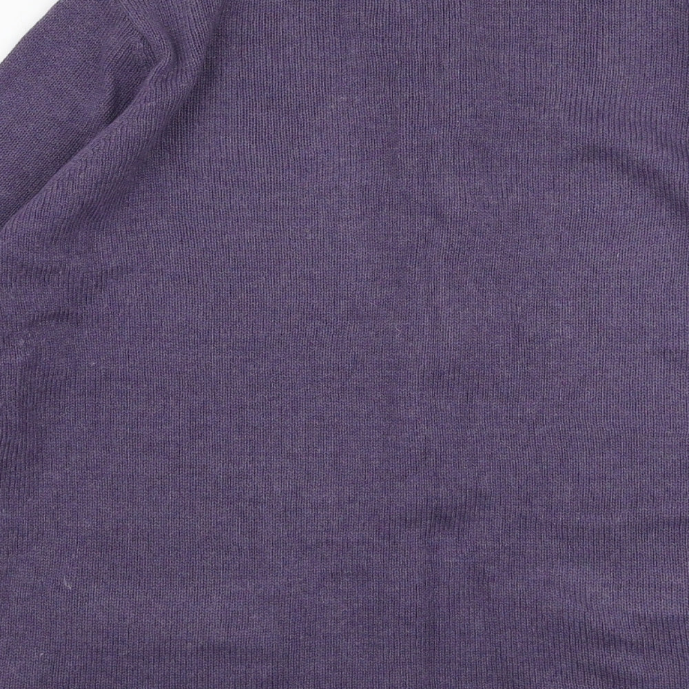 Marks and Spencer Womens Purple Round Neck  Acrylic Cardigan Jumper Size 16