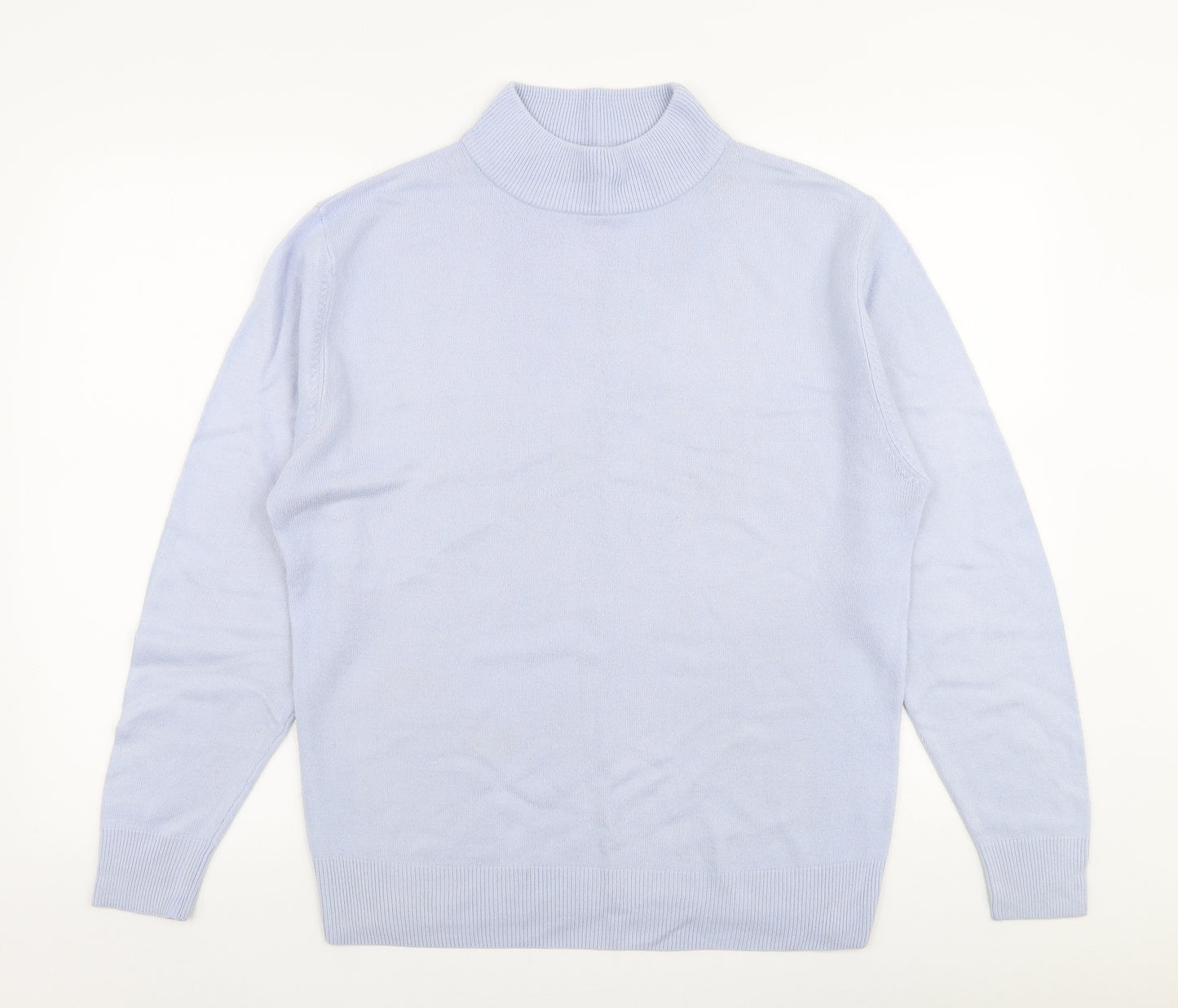 Damart Womens Blue High Neck  Acrylic Pullover Jumper Size 12
