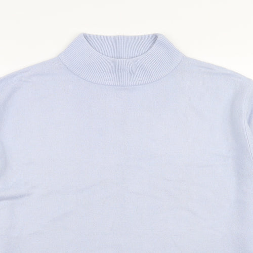 Damart Womens Blue High Neck  Acrylic Pullover Jumper Size 12
