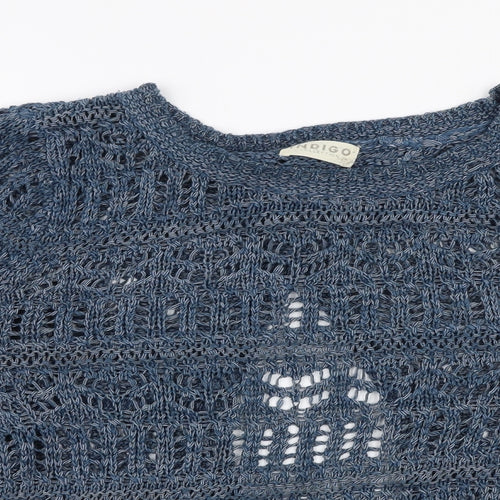 Marks and Spencer Womens Blue Round Neck  Acrylic Pullover Jumper Size 12