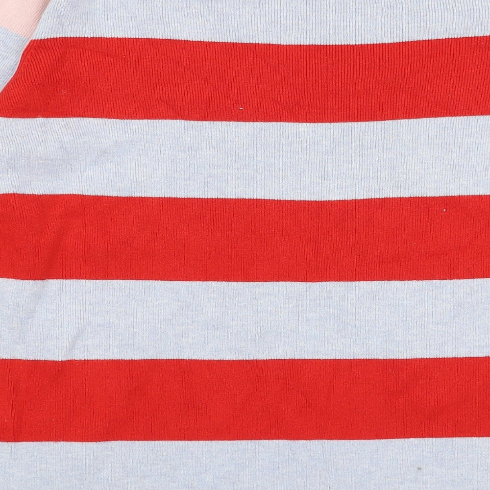 Marks and Spencer Womens Multicoloured Round Neck Striped Viscose Pullover Jumper Size 12