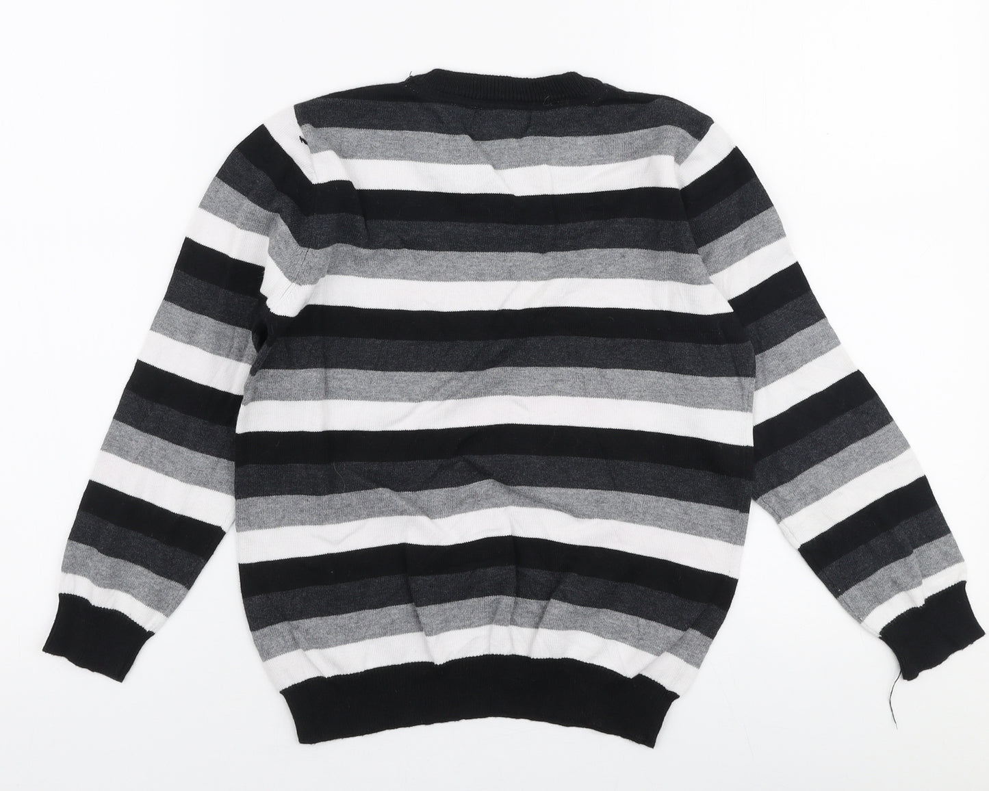 Rebel Boys Multicoloured V-Neck Striped Cotton Pullover Jumper Size 7-8 Years  Pullover