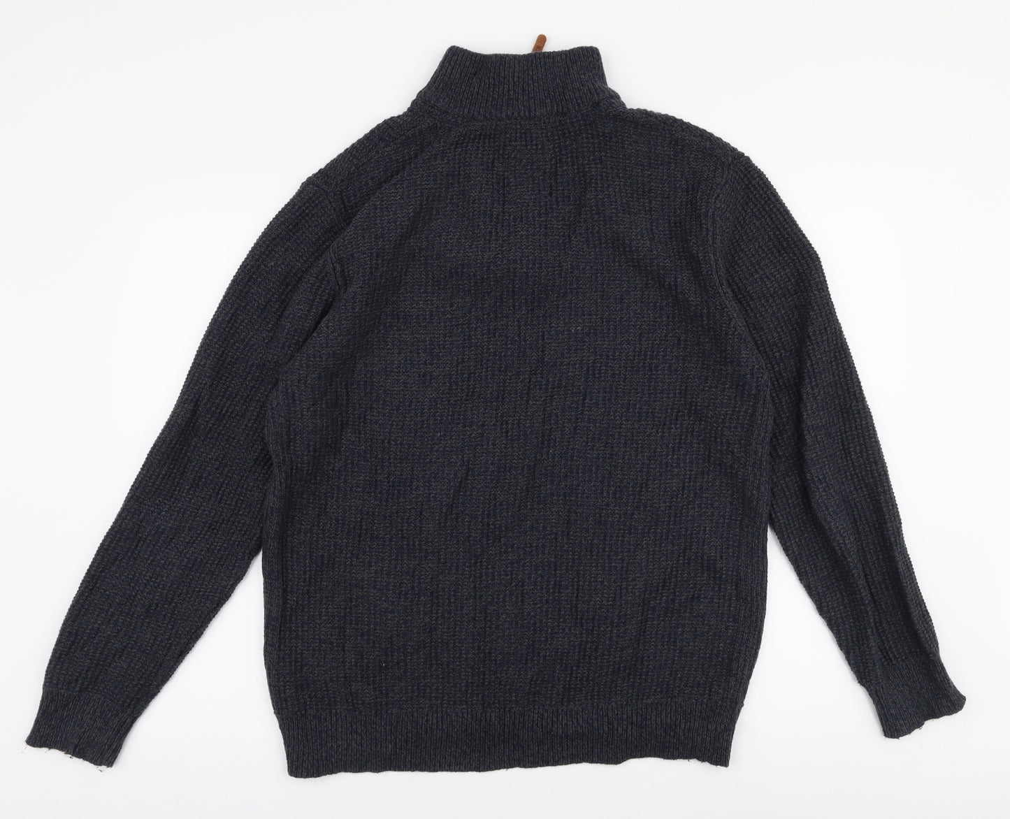 Fat Face Mens Blue High Neck  Cotton Pullover Jumper Size XL