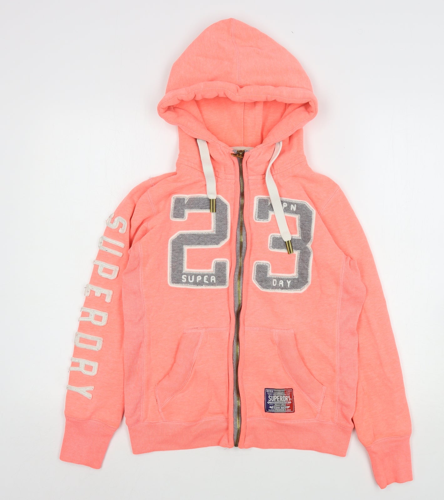 Superdry Womens Pink  Cotton Full Zip Hoodie Size M