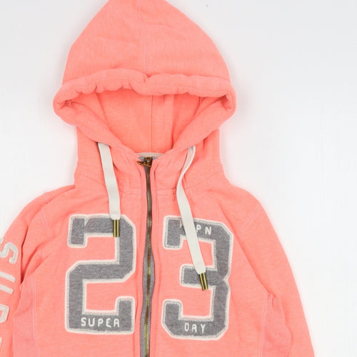 Superdry Womens Pink  Cotton Full Zip Hoodie Size M
