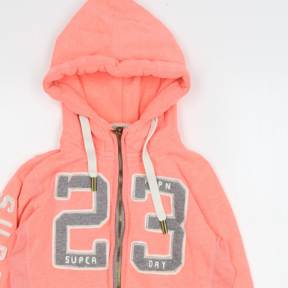 Superdry Womens Pink  Cotton Full Zip Hoodie Size M