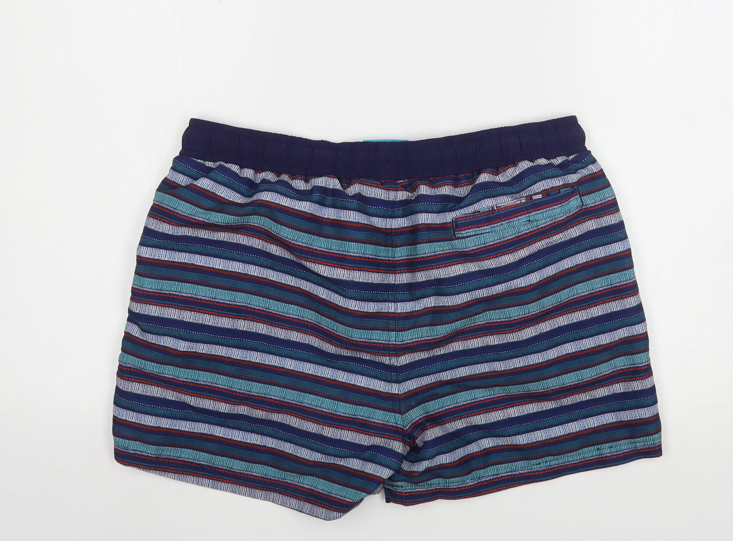 Cedar Wood State Mens Multicoloured Fair Isle Polyester Bermuda Shorts Size M  Regular Drawstring - Swim Shorts