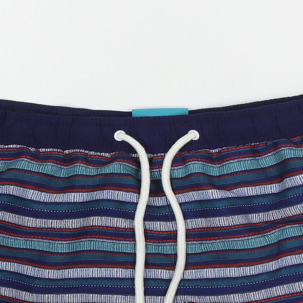 Cedar Wood State Mens Multicoloured Fair Isle Polyester Bermuda Shorts Size M  Regular Drawstring - Swim Shorts