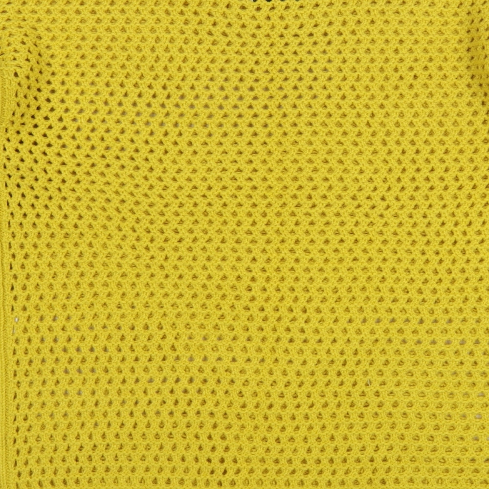 Papaya Womens Yellow Round Neck  Acrylic Pullover Jumper Size M