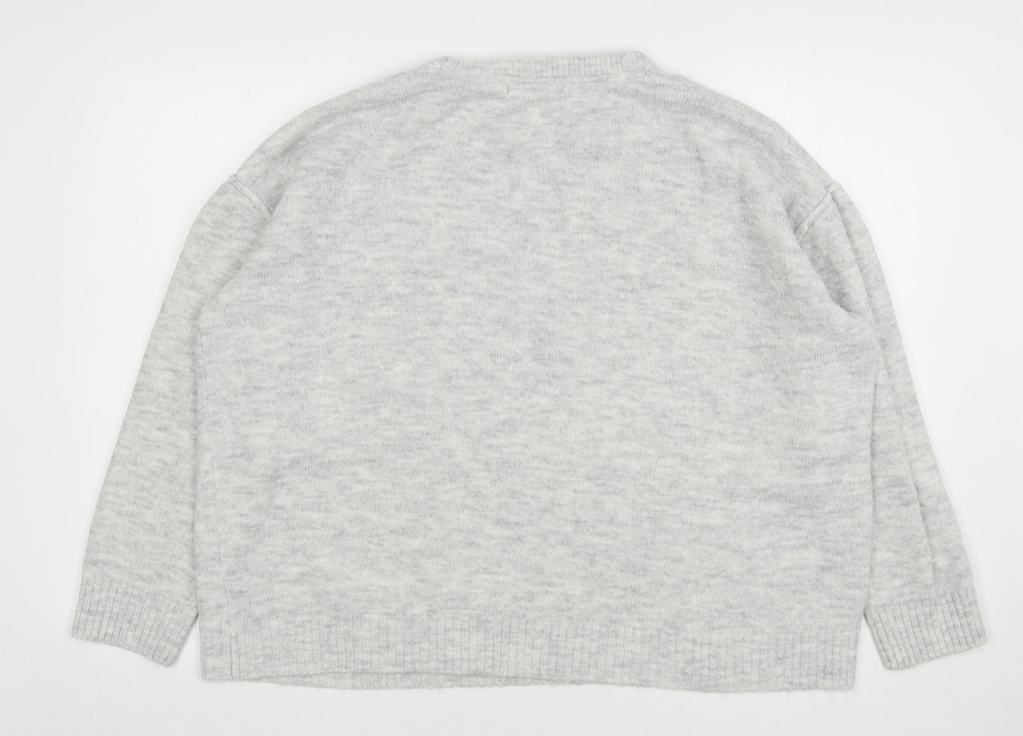 Very Womens Grey Round Neck  Acrylic Pullover Jumper Size 18