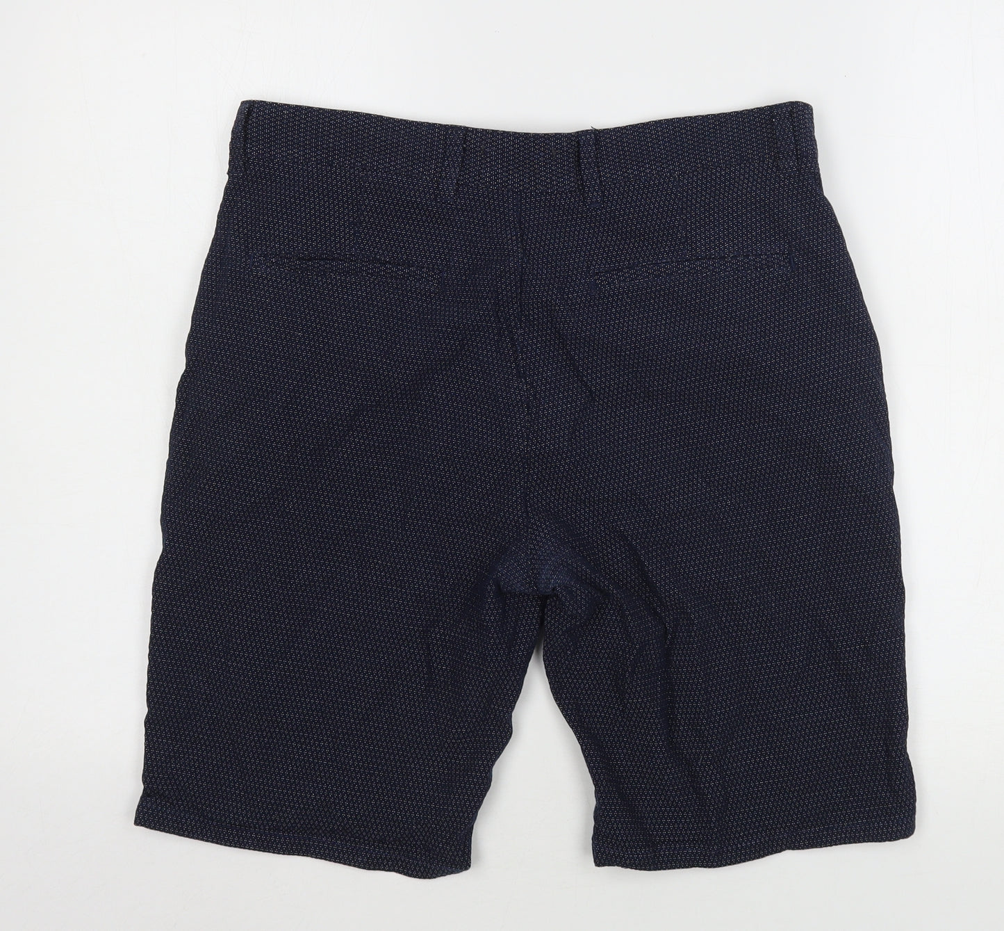 Denim & Co. Mens Blue Geometric Cotton Chino Shorts Size 34 L10 in Regular Button