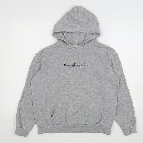 Brave Soul Womens Grey  Cotton Pullover Hoodie Size S