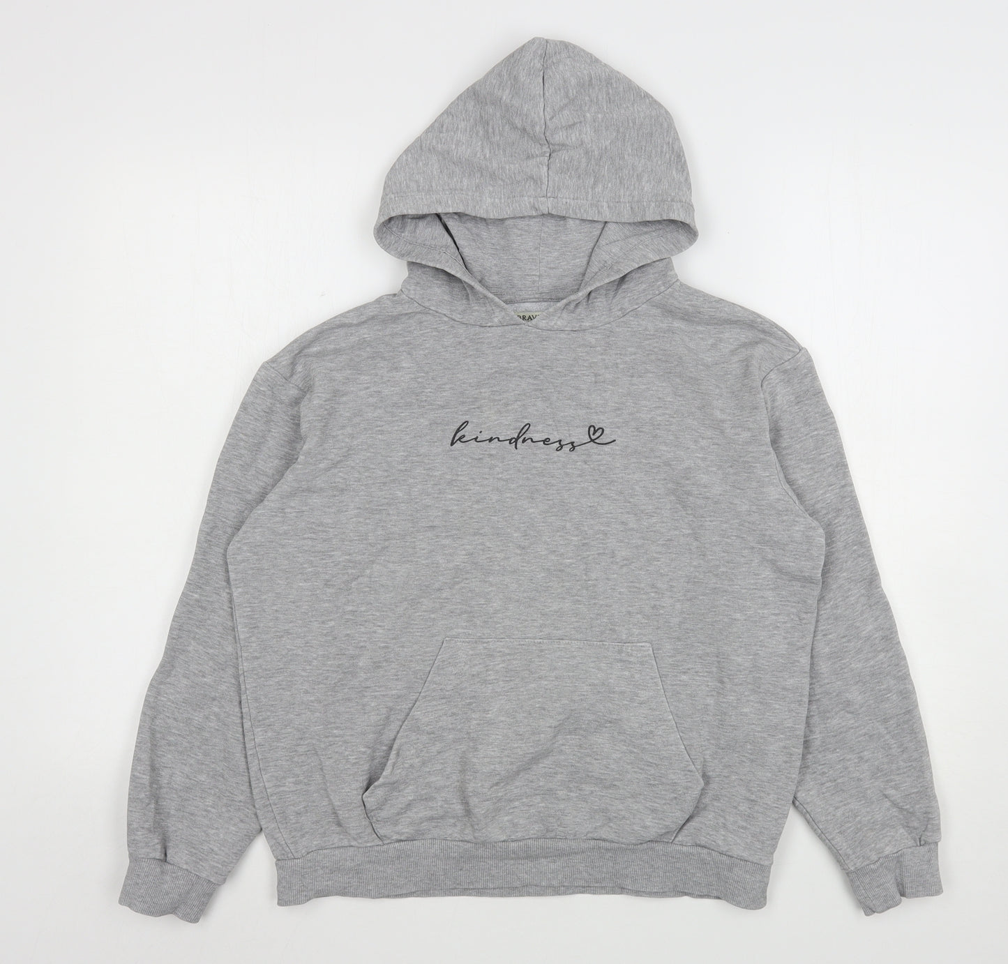 Brave Soul Womens Grey  Cotton Pullover Hoodie Size S