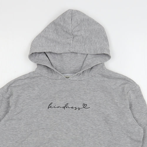 Brave Soul Womens Grey  Cotton Pullover Hoodie Size S
