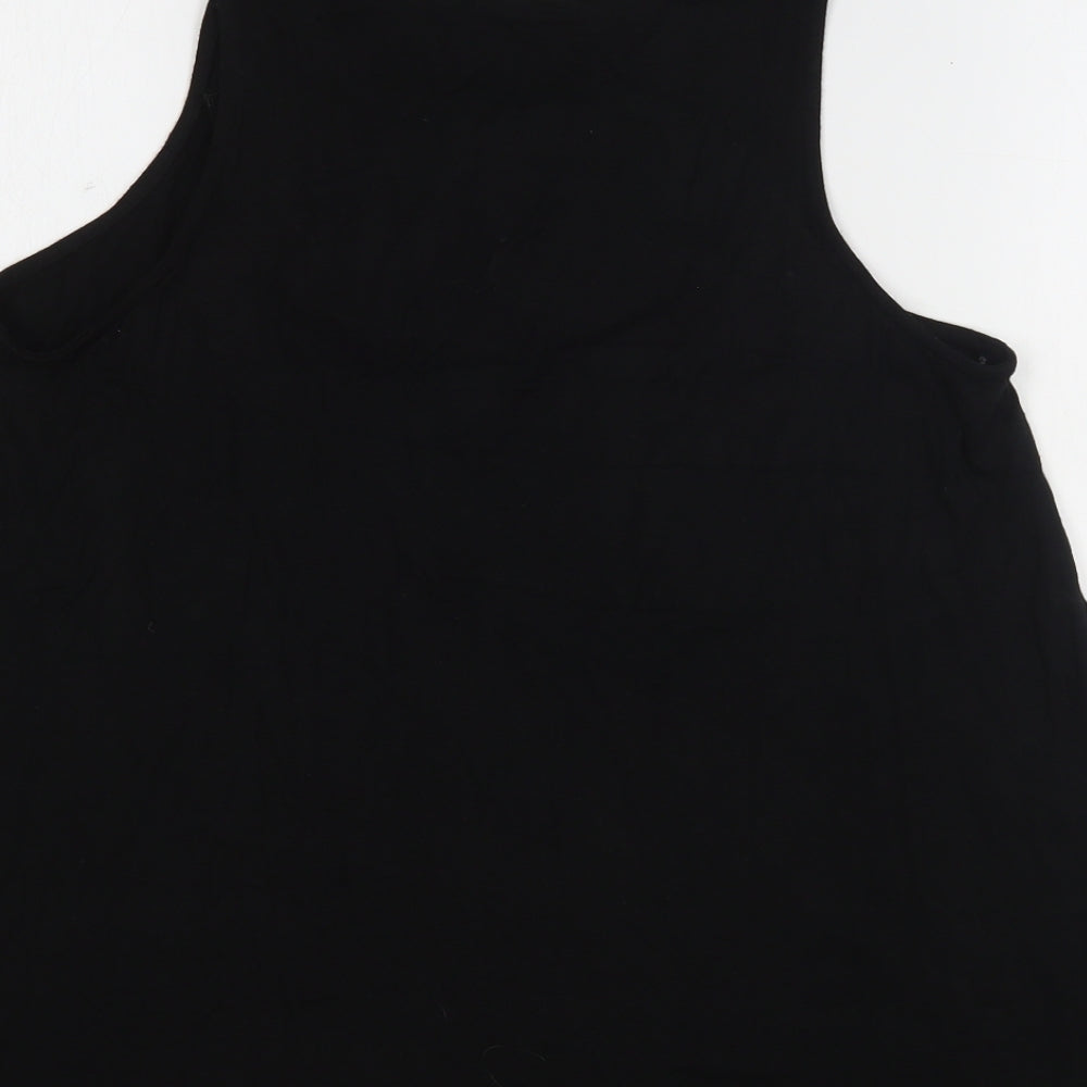 New Look Womens Black  Viscose Basic Tank Size 14 Round Neck