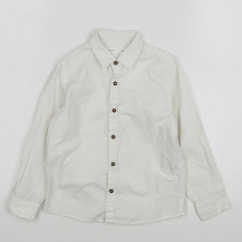 NEXT Boys White  Cotton Basic Button-Up Size 4-5 Years Collared